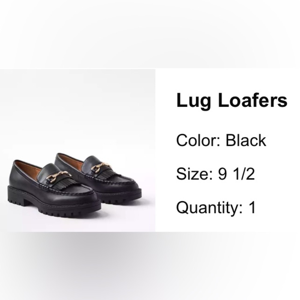 BLACK LUG LOAFERS